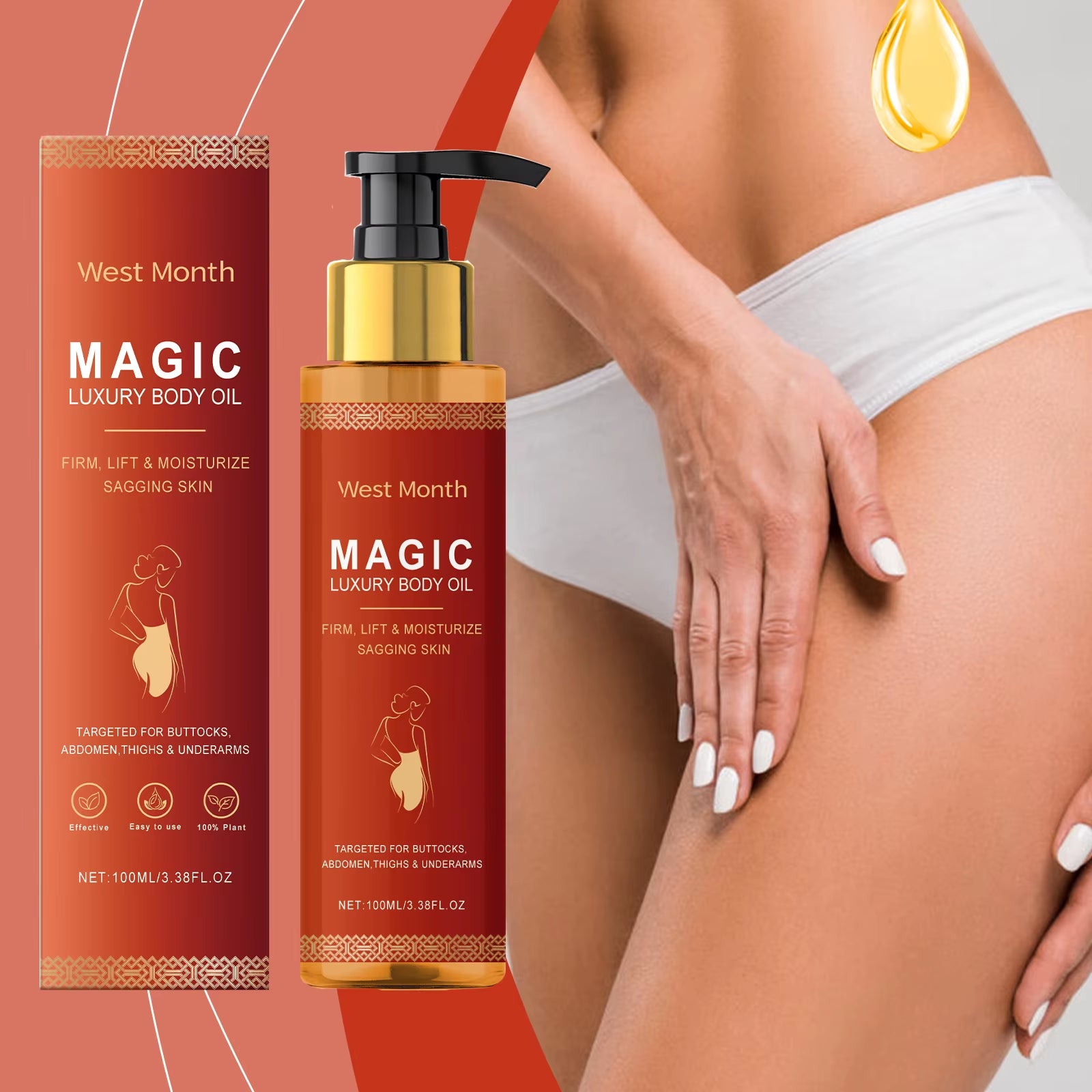 WEST MONTH Magic Luxury Body Oil Winter Skincare and Moisturizing, Soft and Firm Skin, Daily Care, Nourishing and Moisturizing