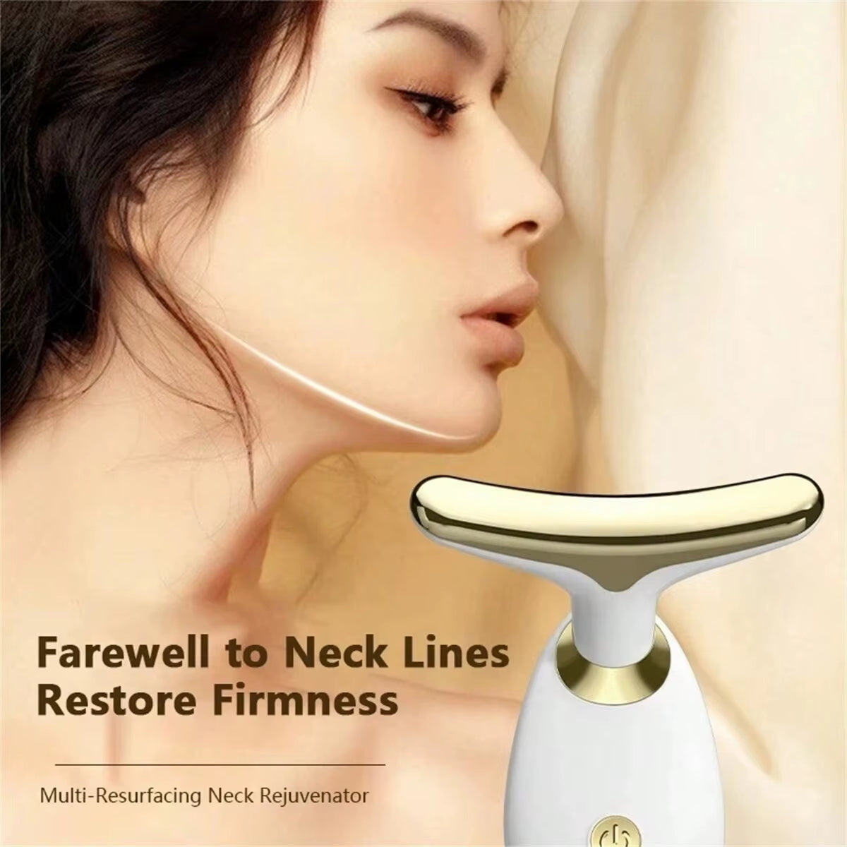 3-Color LED Light Therapy Massage Device, for Face Beauty, Neck & Body - Battery-Operated Skincare Beauty Tool, Perfect Gift