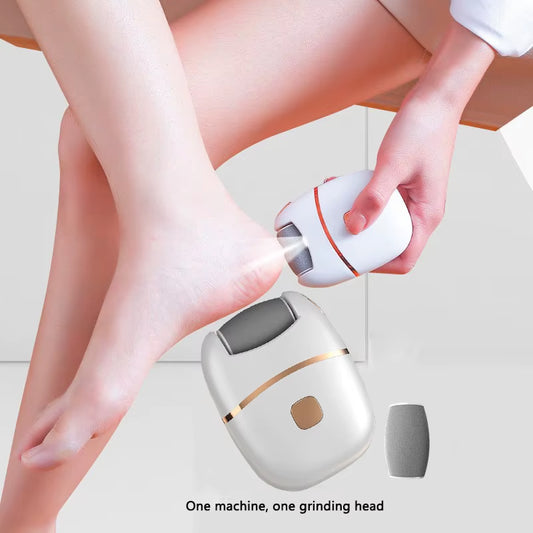 1 PC Electric Foot Grinder, Rechargeable Thick Leather Polishing Foot Grinder, and 2 Different Thickness Grinding Heads