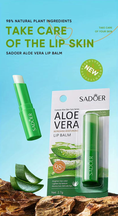 Lip Aloe Balm Nourishing, Refreshing, Hydrating and Moisturizing Preventing Cracking and Repairing Lips Gentle Non Irritating