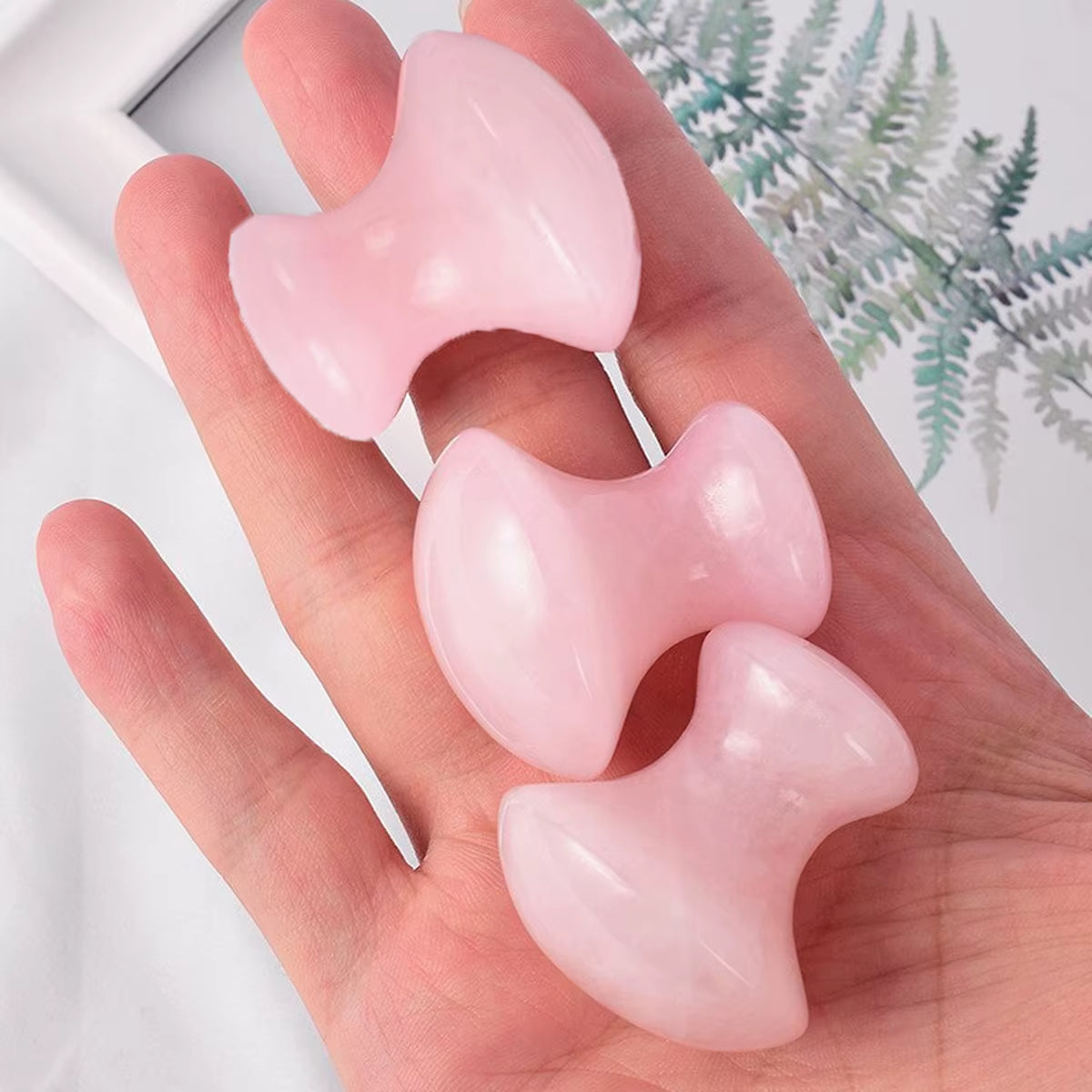 1Pc Mushroom Shape Guasha Facial Massage Relax Skin Care Tool Rose Quartz Face Lift Remove Wrinkles Portable Manual Massager