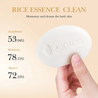 BIOAOUA Handmade Rice Soap Rice Puree Essence Bath Body Hydrating Oil Control Facial Cleansing Care Whitening Moisturizing Tools