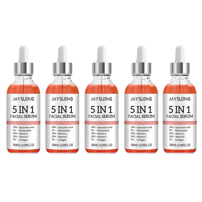 5 in 1 Hyaluronic Acid Face Serum Moisturizing Vitamin C Collagen Lightning Facial Serum Shrink Pores Skin Care