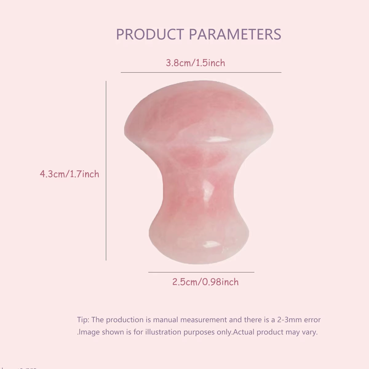 1Pc Mushroom Shape Guasha Facial Massage Relax Skin Care Tool Rose Quartz Face Lift Remove Wrinkles Portable Manual Massager