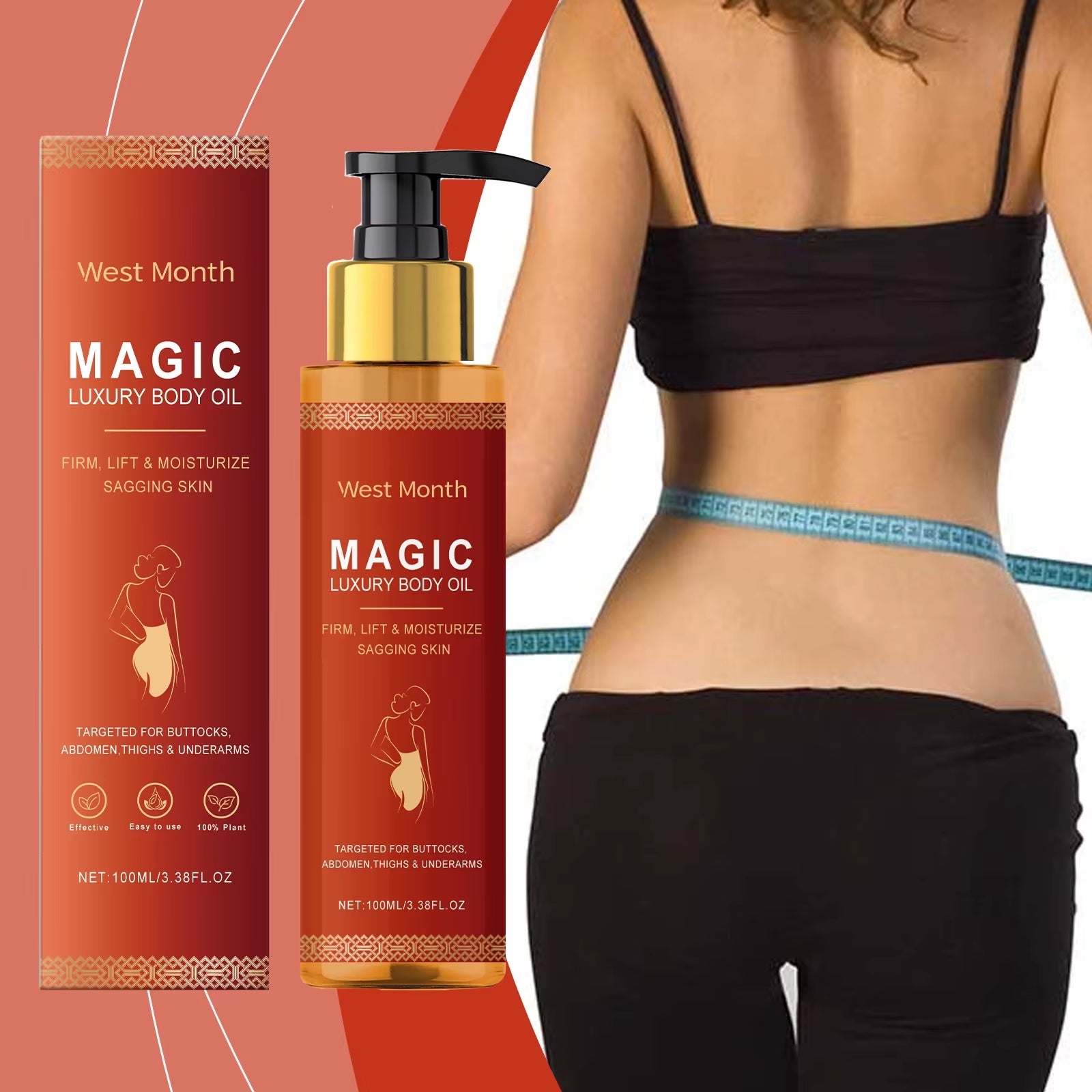 WEST MONTH Magic Luxury Body Oil Winter Skincare and Moisturizing, Soft and Firm Skin, Daily Care, Nourishing and Moisturizing