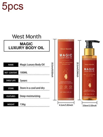 WEST MONTH Magic Luxury Body Oil Winter Skincare and Moisturizing, Soft and Firm Skin, Daily Care, Nourishing and Moisturizing