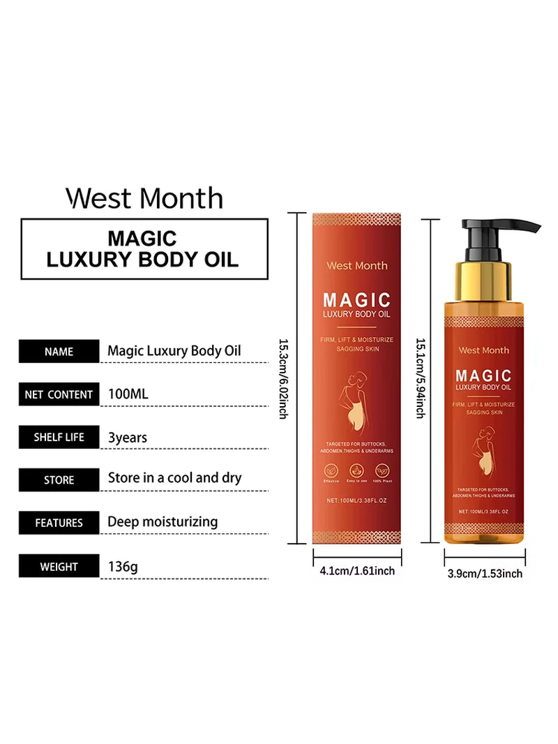 WEST MONTH Magic Luxury Body Oil Winter Skincare and Moisturizing, Soft and Firm Skin, Daily Care, Nourishing and Moisturizing