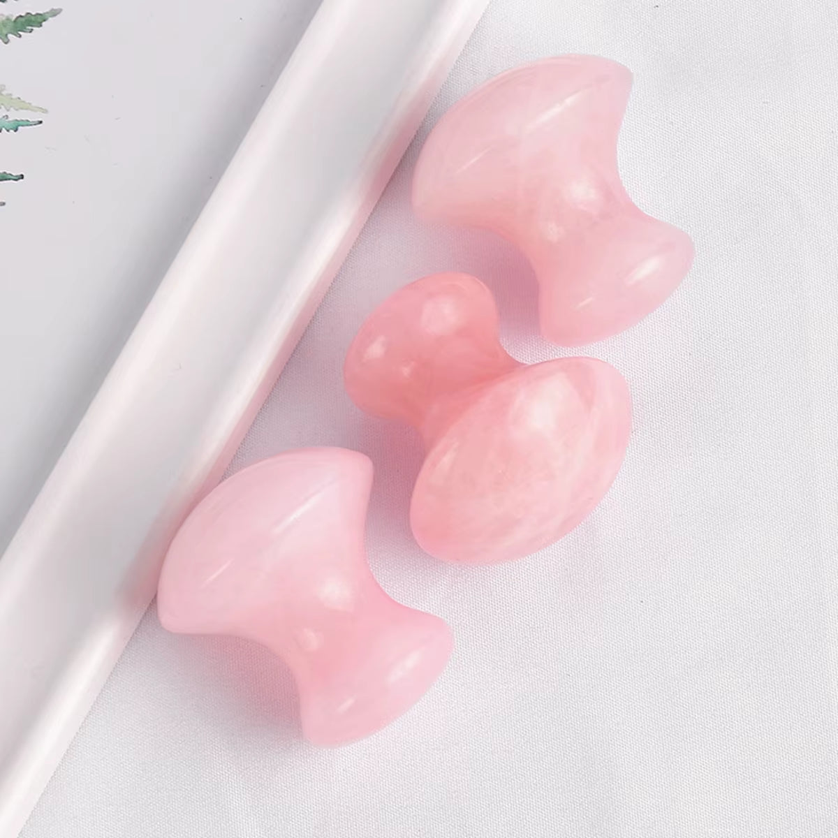 1Pc Mushroom Shape Guasha Facial Massage Relax Skin Care Tool Rose Quartz Face Lift Remove Wrinkles Portable Manual Massager