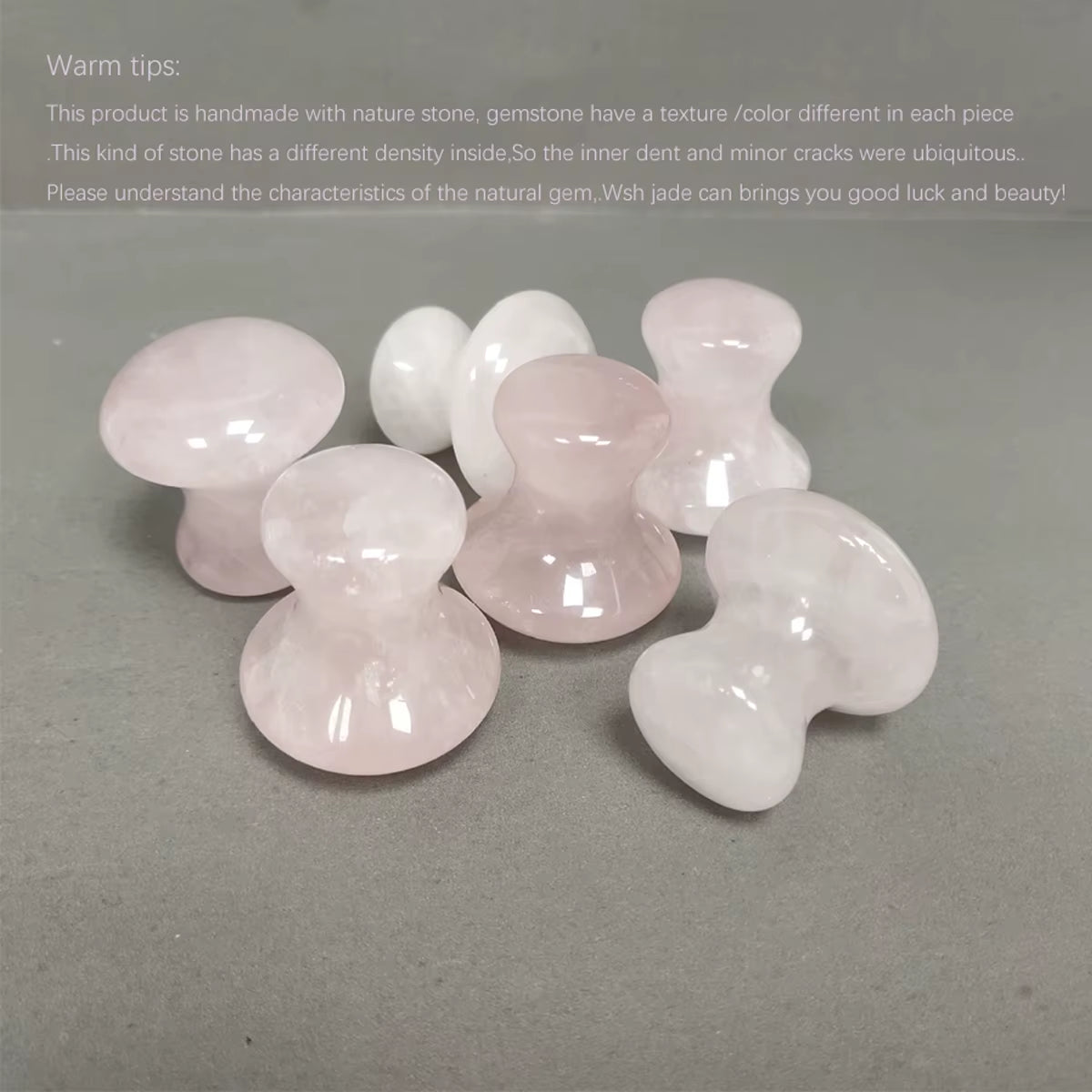 1Pc Mushroom Shape Guasha Facial Massage Relax Skin Care Tool Rose Quartz Face Lift Remove Wrinkles Portable Manual Massager